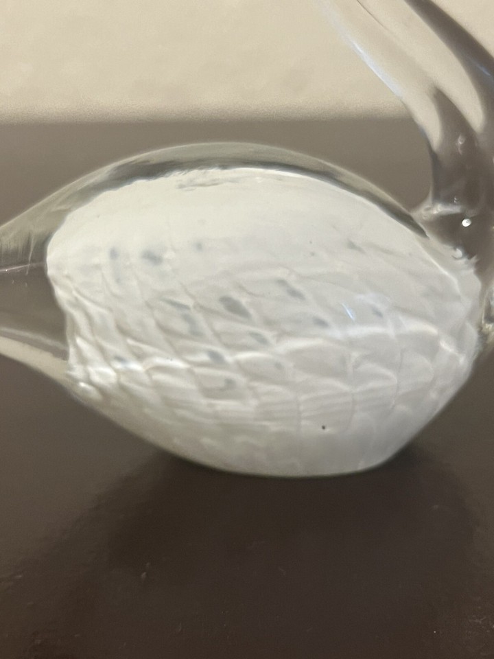 Glass Swan FM Konstglas Marcolin Ronneby Figurine Sweden Signed eBay