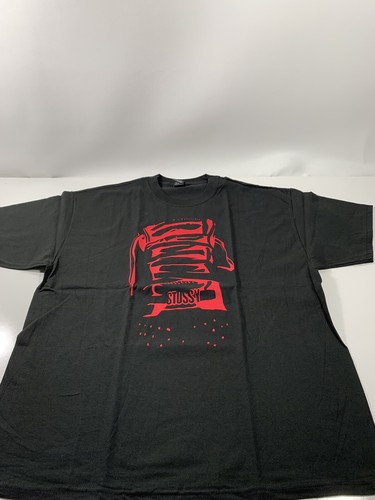 Stussy T-Shirt Black Tee Mens XL Logo 