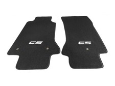 For 97-04 Chevy Corvette C5 2 Pcs Front Black Carpet Embroidered Floor Mats