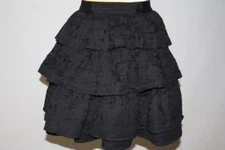 LANVIN For H&M Black Ruffle & Lace Tiered Skirt Womens Size S  (147)