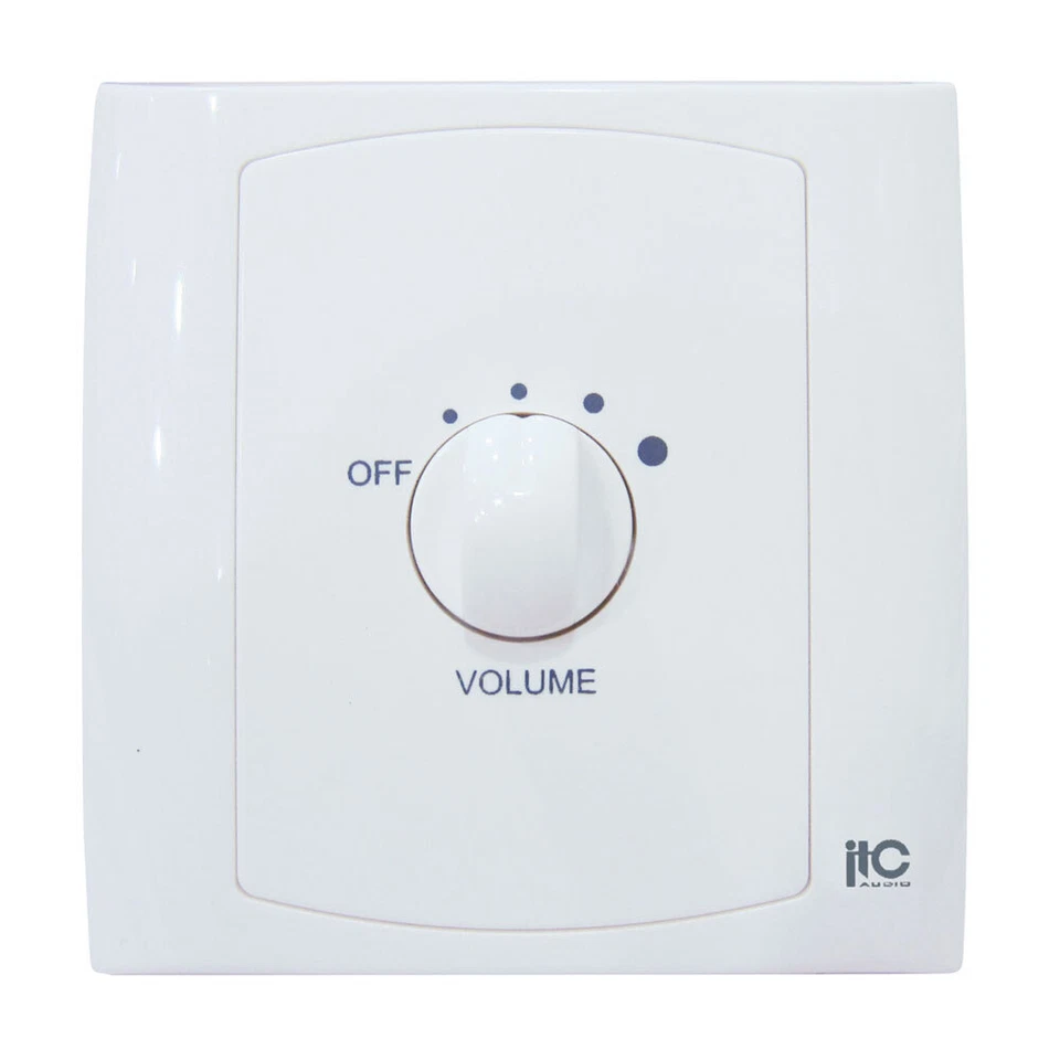 ITC 100V 40W 5 Setting Wall Plate In-Wall Volume Control Transformer Switch WHT