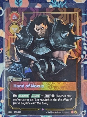Riftbound TCG League Of Legends Origins Legend Darius Hand of
