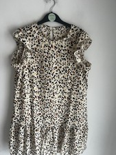 Ladies Causal Shift Dress, Size Large Uk 12/14, Mini, Beige/ Brown 🍃charity 🍃