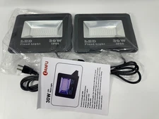 Lanfu 30W LED UV Black Light Floodlights IP66 Waterproof Outdoor 2-Pack