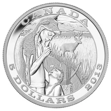 Canada 2013 DEER HUNTER Native American Indian Hunting Tradition $5 Silver Proof