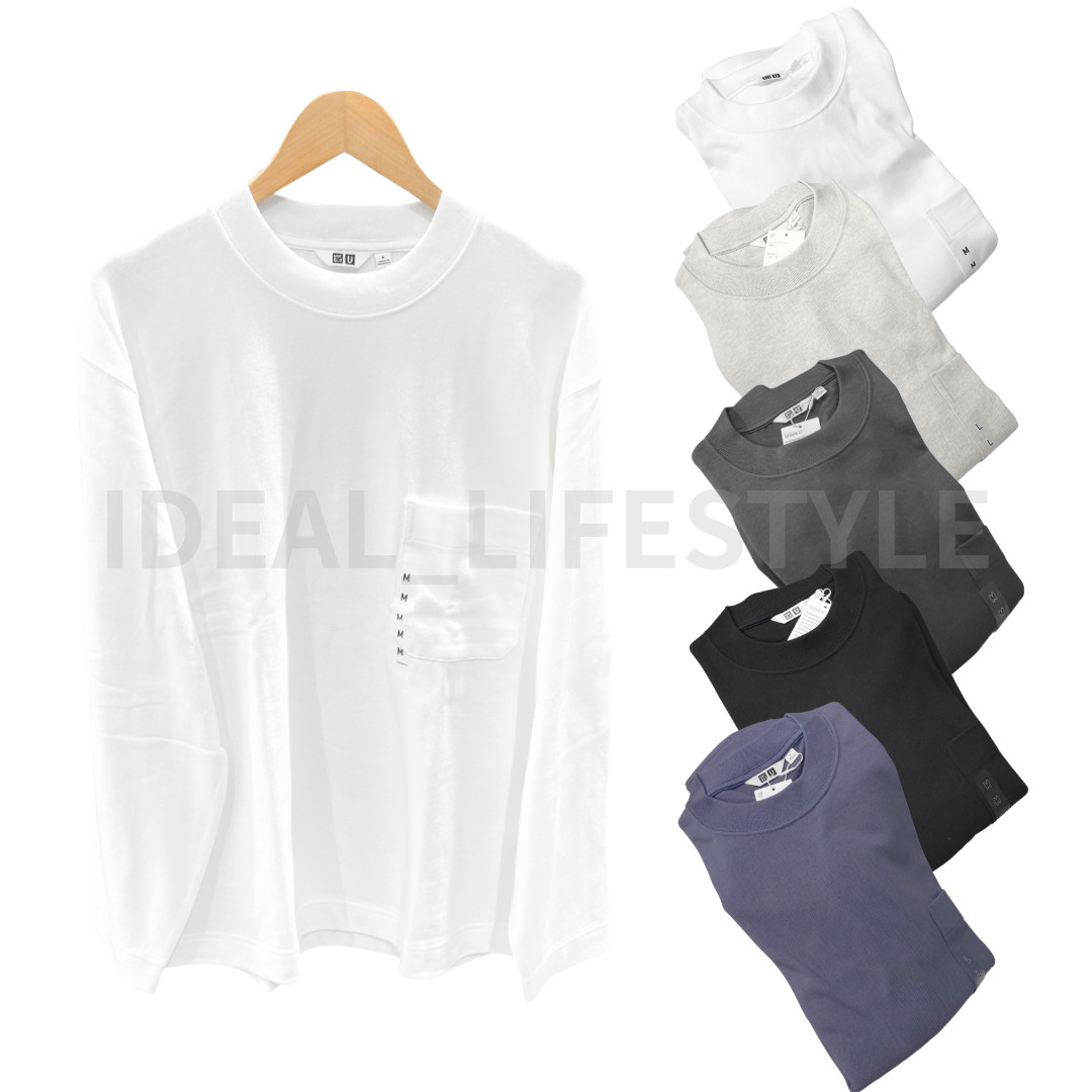 UNIQLO U Crew Neck T-Shirt S-XXL Long-Sleeve Oversized Men 479852 NWT