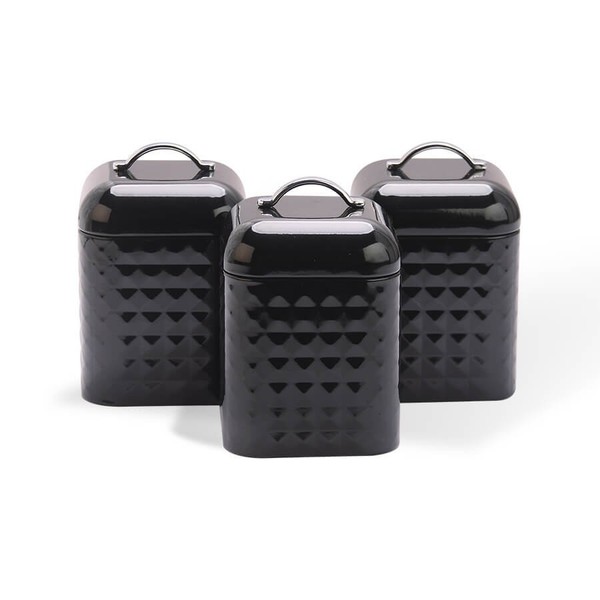 Vorratsdosen 3Er Set Kaffee Tee Zucker Maestro BehäLter Schwarz MR-1676-3S-BLACK-image