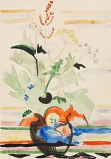 Still Life with Wildflowers : 1929 : Ernst Ludwig Kirchner : Archival Art Print