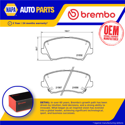 Brake Pads Set fits KIA CEED JD 1.0 Front 2015 on Brembo 58101A6A03 58101H2A00