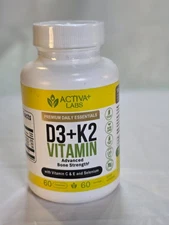 Activa Labs D3 + K2 with Vitamin C & E / Selenium 60cpl 9/2027 Advanced Strength