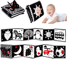 Black and White High Contrast Toys for Baby 0-3 3-6 Months Infant Tummy Time Sof