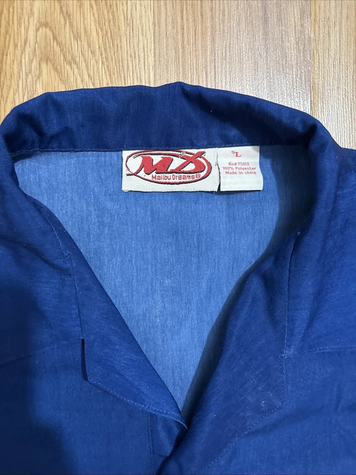 CAMISA HAWAIANA MALIBU DREAMS MOTO ROJO CEREZA CHOPPER Talla Grande Foto 3 de 4