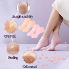 2 Pairs Women's Foot Care Silicone Socks,Women Foot spa Pedicure Silicone Socks