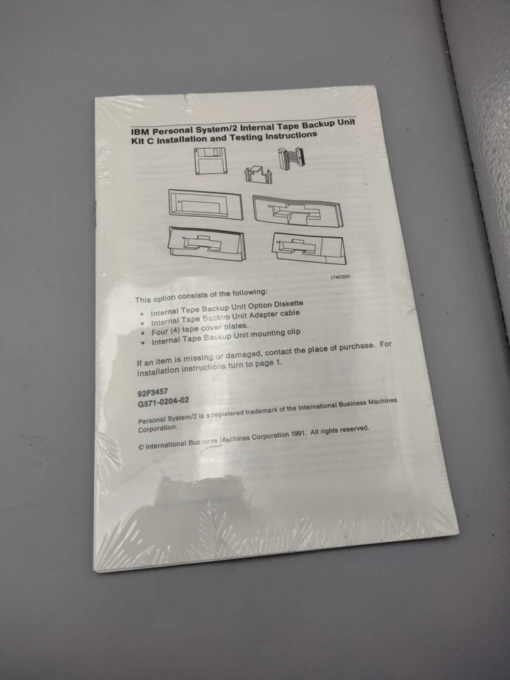 1991 IBM Personal Internal Tape Backup Program Sealed with Bezel Front Inserts - Image 2 of 3