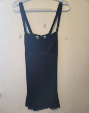 MIYEDONZ Black Lace Full Slip, Bow Accent, Women  s Regular Size L