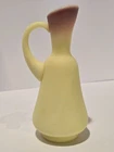 Vintage Fenton Burmese Ewer Satin Finish Uranium Glass