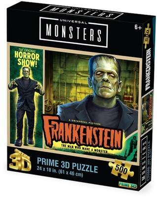 Universal Monsters Frankenstein 24x18 Lenticular 3D Puzzle AE Exclusive [New Toy