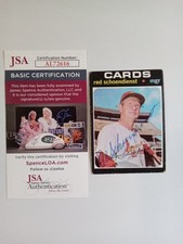Red Schoendienst Signed 1971 Topps #239 Baseball Card JSA Certified-1 #