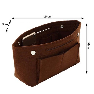Multifunctional Snap Organizer Bag Spacious Felt Cosmetic Storage Solution