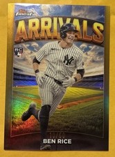 2025 Topps Finest Arrivals-Ben Rice_#A-18_Gold Refractor /50_RC_Yankees
