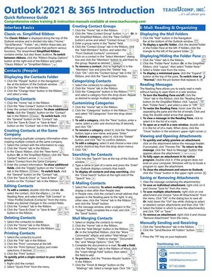 Microsoft Outlook 2021 and 365 Introduction Quick Reference Training Tutorial Gu