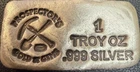 PROSPECTOR'S GOLD & GEMS 1oz SILVER 999 FINE BAR