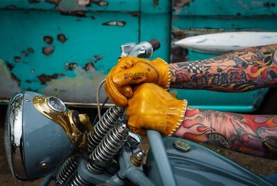SVAROG MOTORRAD ECHTLEDER BIKERHANDSCHUHE / SCHÜFTE FÜR CHOPPER HARLEY BOBBER