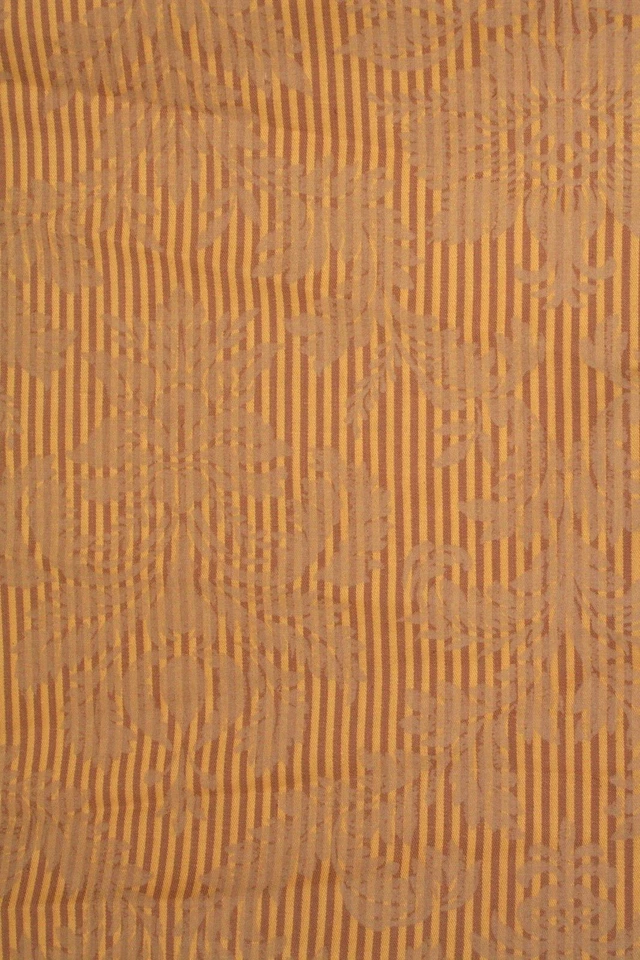 Remanente de tela de laurel vintage dorado amarillo marrón estampado de rayas 2 yardas 54" de ancho Foto 2 de 4