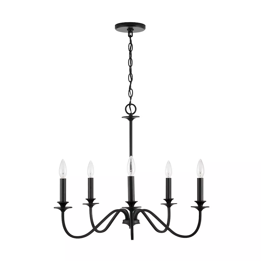 Austin Allen Co. 5 Light Candelabra Chandelier Matte Black 9F375A
