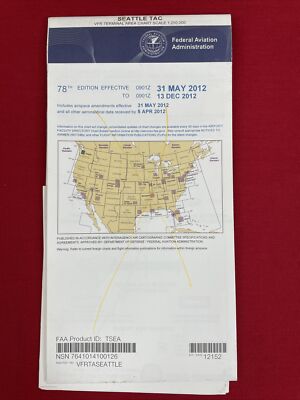 2012 SEATTLE TAC VFR Terminal Area Aeronautical Map Aerial Chart, 78th Edition