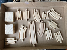 14 Pieces of Brio Railroad Wooden Track