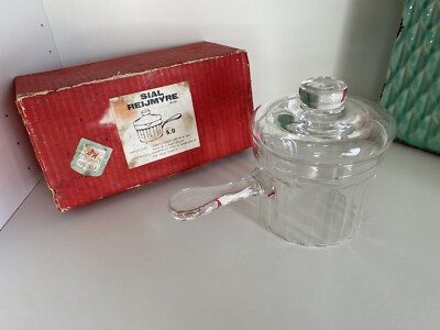 Vintage Glass Pot With Lid Handmade In Sweden Ovenproof 16 Oz By