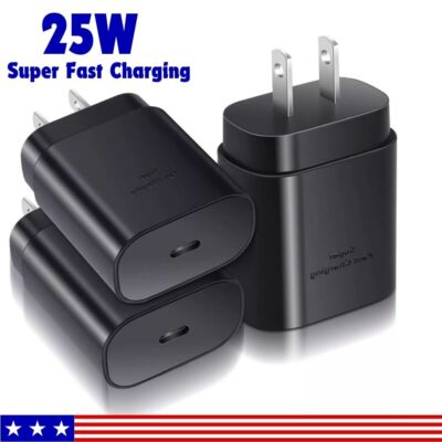 25W Super Fast Wall Charger Type USB-C Charger For Samsung S24 S23 S22 S20 S21+