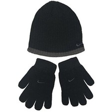 Nike Boys Black Gray Hat with Gloves One Size Youth NEW