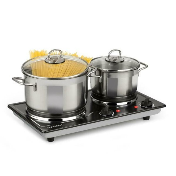 Hot Plate Cooking Hob Electric Portable 2 Hobs Stainless Steel 2500w