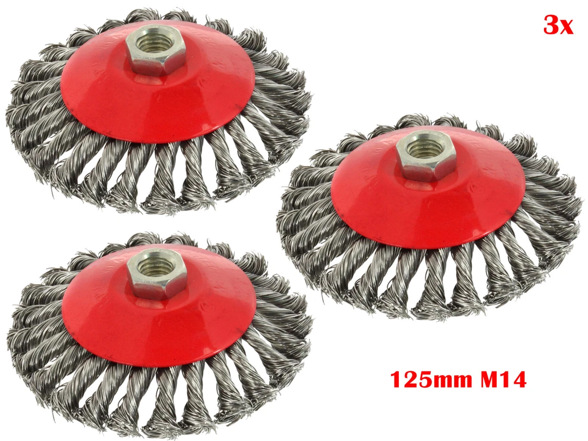 Bartbürste Rund KD984 Kegelbürste Kegelbürste 125 Mm M14 Gezopft – Drahtbürste Für Winkelschleifer, KD984 Topf Bürste Kegelbürste Rund