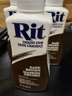 3 Rit Dye Liquid Fabric tie Dye, 8-Ounce, Dark Brown CRAFT clothes color project