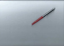 Vtg. Paper Mate Profile Regular Grip Red & Chrome Two Heart BallPoint Pen-Upland