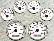 6 Gauge Set Car Speedometer Tacho Fuel Water Temperature Volt Oil Pressure 9-32v