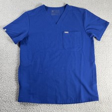 Figs Women  s Technical Collection Blue V- Neck Top Size Small