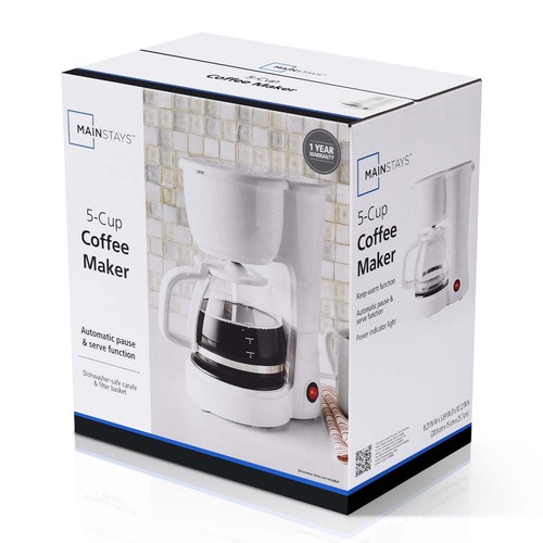 New Mainstays 5 Cup Coffee Maker White eBay