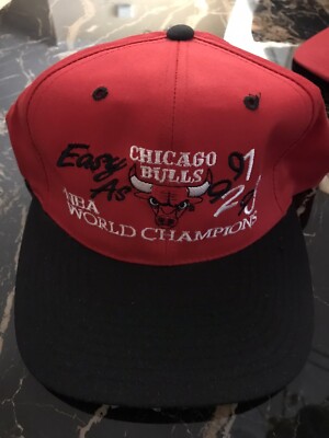vintage 90s Headmaster Chicago Bulls Peat SnapBack Hat Cap NBA Jordan  Pippen