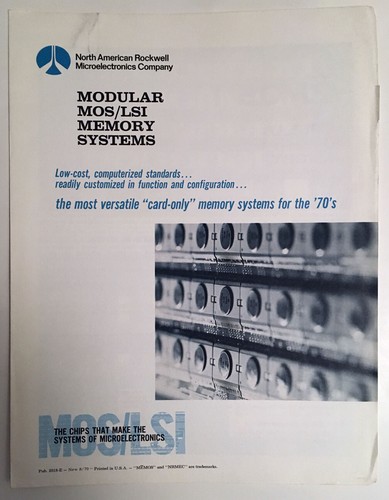 Modular 70 Micro Memory 1970 Rockwell Microelectronics Co- Modular MOS/LSI Memory Systems Flyer ...