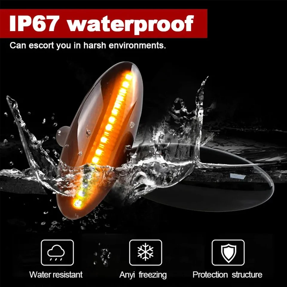 Luces de señalización laterales de señal LED ámbar lente negra para Toyota Yaris Hatchback XP90 Foto 4 de 4