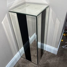 Vintage Mirrored stand for sculpture art plant. 30"hx12” Pedestal End Table