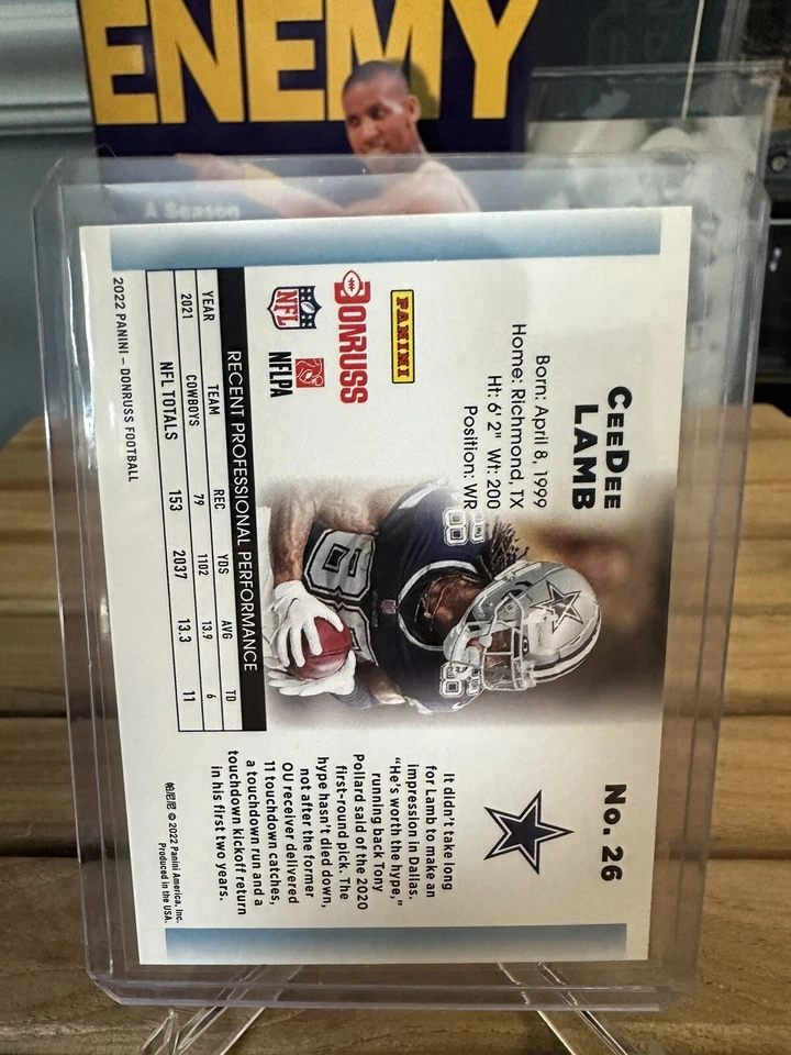 2022 Donruss Retro 1992 No. 26 CeeDee Lamb  Dallas Cowboys - Image 2 of 4