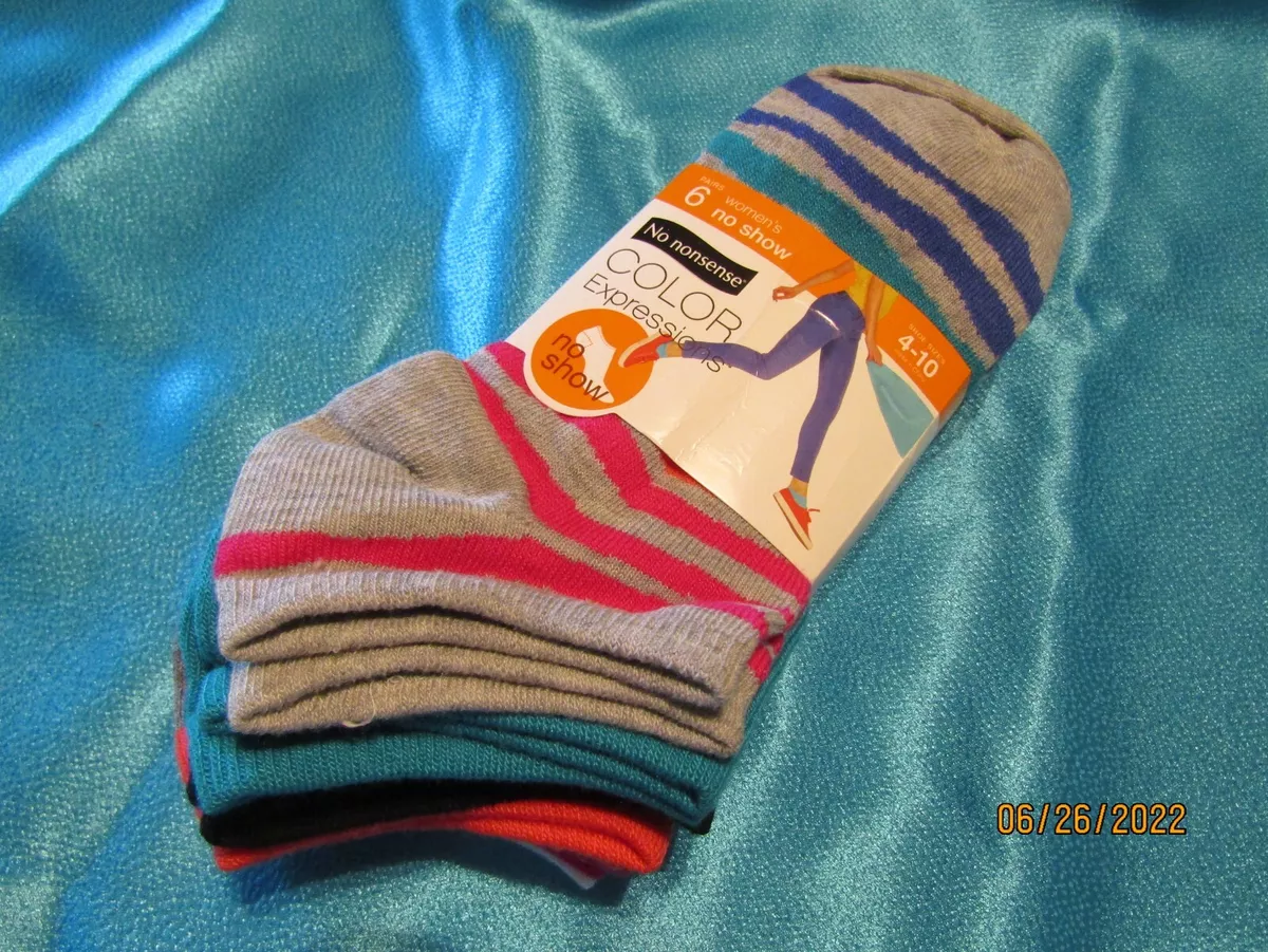 No Nonsense Womens Color Expressions NoShow Socks Size 4-10