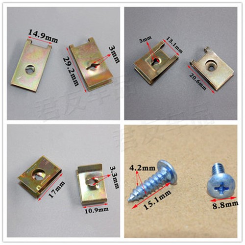 Mixed Screw U Nut/U-ClipAssortment Kit Car Auto Interior Door Panel Fastener - Foto 2 di 9