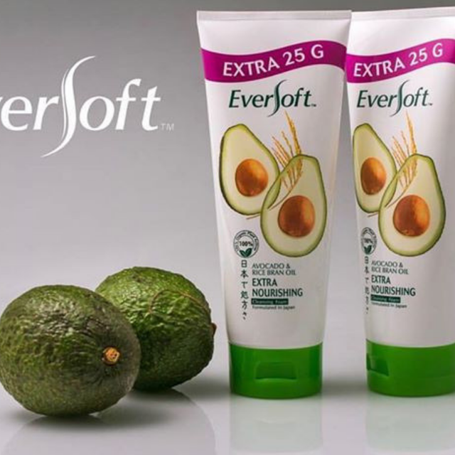 Eversoft Face Wash Facial Cleanser 100 Organic Avocado & Rice Bran Oil