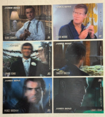 JAMES BOND IN MOTION Rittenhouse 2008 Complete LENTICULAR Chase Card Set JB1-JB6